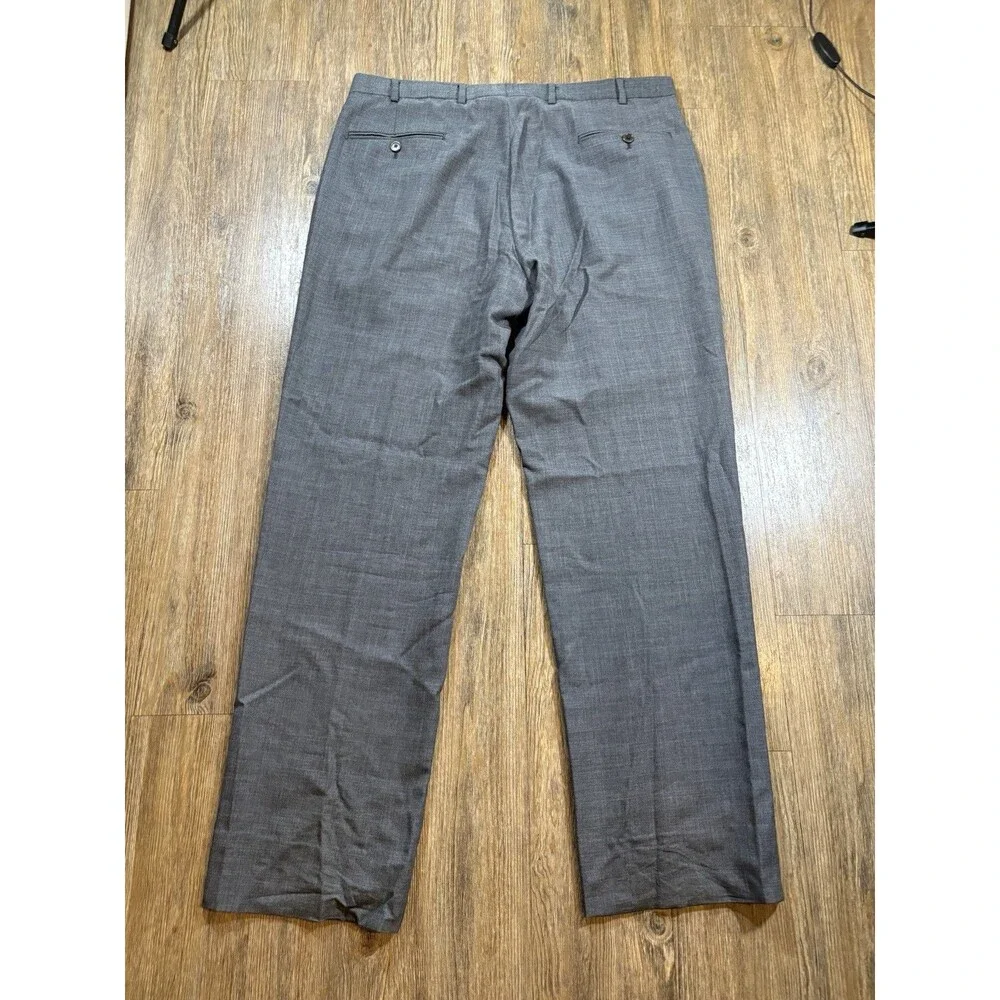 Brooks Brothers Classic Dress Pants Mens 38x33 Glen Plaid 100% Wool Flat Front